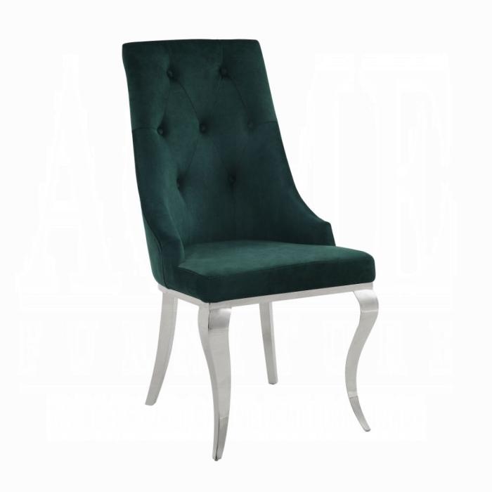 Dekel Green Fabric & Stainless Steel Side Chair - Olympia Furniture (Saint George, Utah)