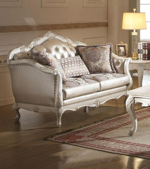 Acme Chantelle Loveseat w/3 Pillows in Pearl White 53541 - Olympia Furniture (Saint George, Utah)
