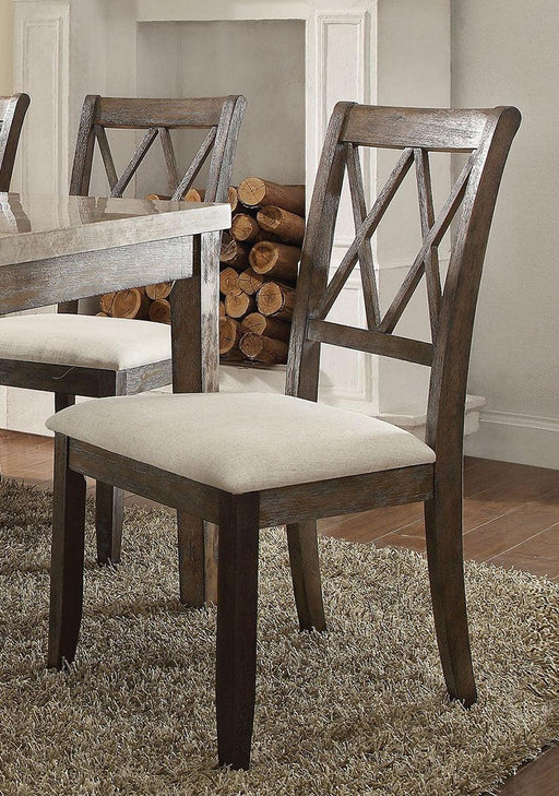 Acme Furniture Claudia Side Chair in Beige and Brown (Set of 2) 71717 - Olympia Furniture (Saint George, Utah)