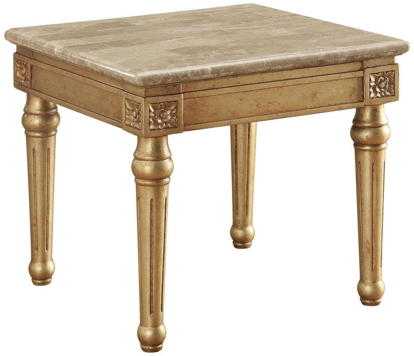 Acme Furniture Daesha End Table in Marble/Antique Gold 81717 - Olympia Furniture (Saint George, Utah)