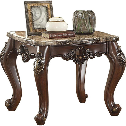 Acme Furniture Devayne End Table in Marble/Dark Walnut 81687 - Olympia Furniture (Saint George, Utah)