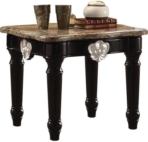 Acme Furniture Ernestine End Table in Marble/Black 82152 - Olympia Furniture (Saint George, Utah)