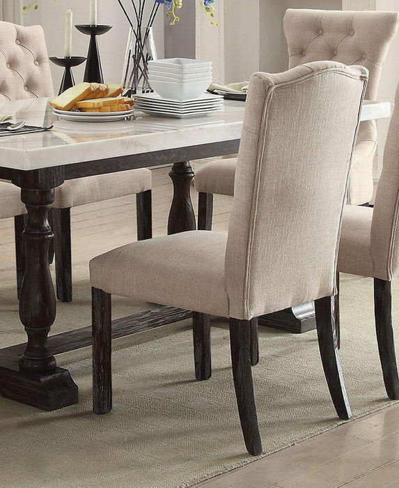 Acme Furniture Gerardo Upholstered Side Chair in Beige and Espresso (Set of 2) 60822 - Olympia Furniture (Saint George, Utah)