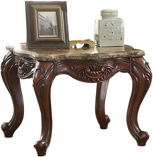 Acme Furniture Jardena End Table in Marble/Cherry Oak 81657 - Olympia Furniture (Saint George, Utah)
