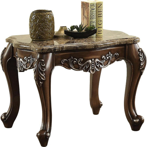 Acme Furniture Latisha End Table in Marble/Antique Oak 82147 - Olympia Furniture (Saint George, Utah)