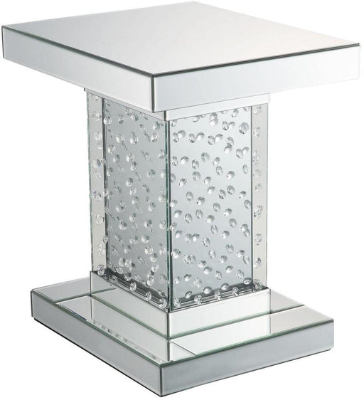 Acme Furniture Nysa End Table in Mirrored & Faux Crystals 80284 - Olympia Furniture (Saint George, Utah)