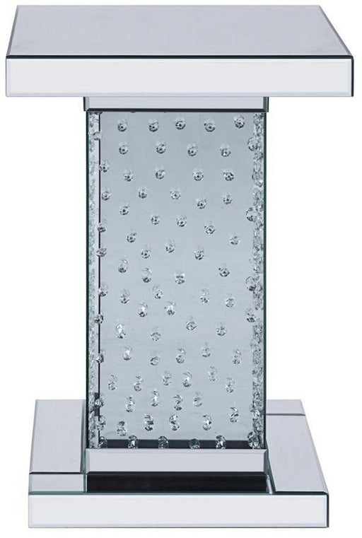 Acme Furniture Nysa End Table in Mirrored & Faux Crystals 81412 - Olympia Furniture (Saint George, Utah)