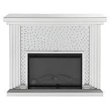 Acme Furniture Nysa Fireplace in Mirrored & Faux Crystals 90204 - Olympia Furniture (Saint George, Utah)