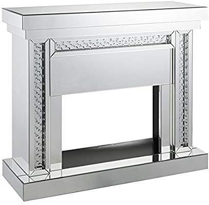 Acme Furniture Nysa Fireplace in Mirrored & Faux Crystals 90272 - Olympia Furniture (Saint George, Utah)