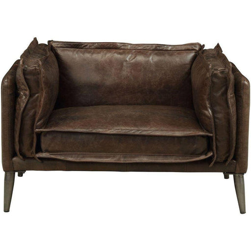 Acme Furniture Porchester Chair in Distress Chocolate 52482 - Olympia Furniture (Saint George, Utah)