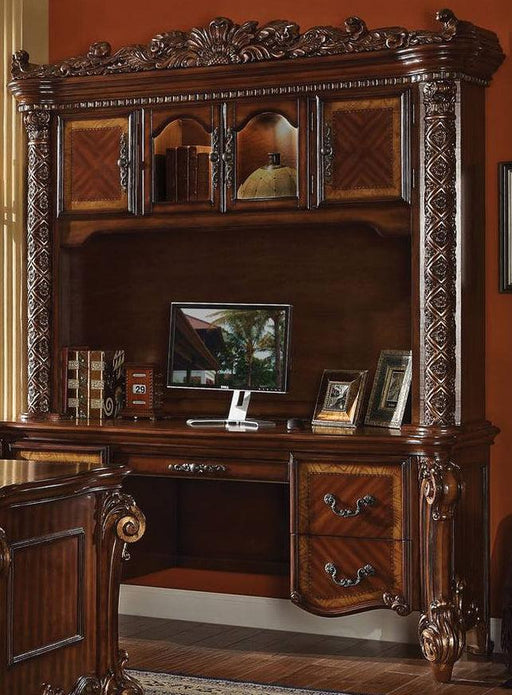 Acme Vendome Bookcase with Intricate Carving Design in Cherry 92128 - Olympia Furniture (Saint George, Utah)