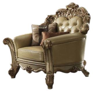 Acme Vendome Chair w/ 2 Pillows in Gold Patina 53002 - Olympia Furniture (Saint George, Utah)