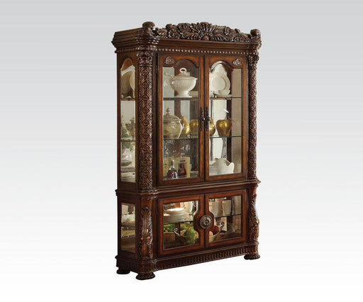 Acme Vendome Curio Cabinet with Mirror Back in Cherry 62023 - Olympia Furniture (Saint George, Utah)