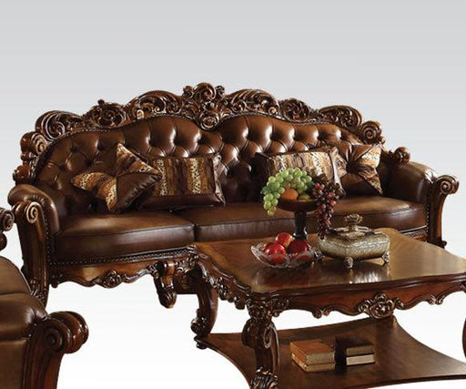 Acme Vendome Oversized Sofa with 4 Pillows in Cherry 52000 - Olympia Furniture (Saint George, Utah)