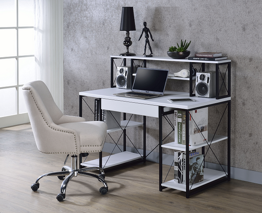 Amiel White & Black Desk - Olympia Furniture (Saint George, Utah)