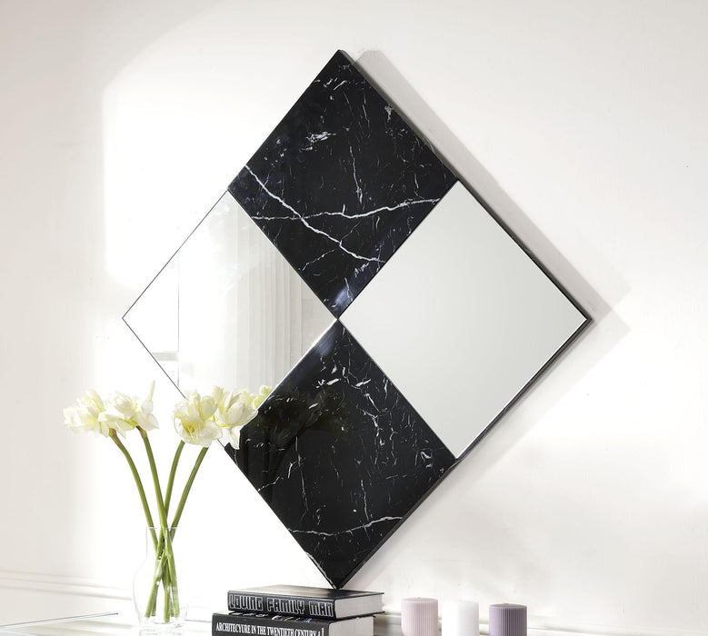 Angwin Mirrored & Faux Marble Accent Mirror (Wall) - Olympia Furniture (Saint George, Utah)
