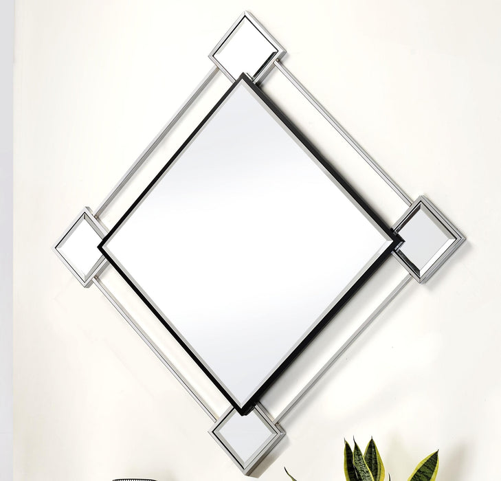 Asbury Mirrored & Chrome Accent Mirror (Wall) - Olympia Furniture (Saint George, Utah)