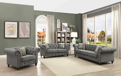 Aurelia Gray Linen Sofa w/2 Pillows - Olympia Furniture (Saint George, Utah)