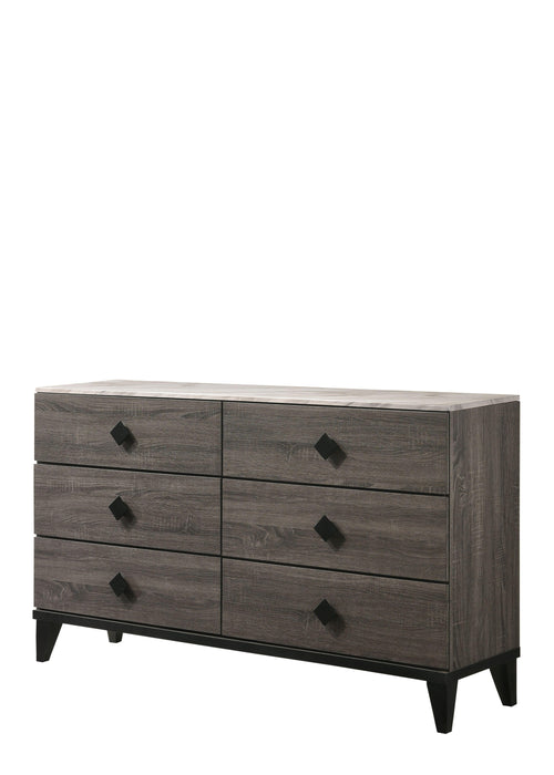 Avantika Faux Marble & Rustic Gray Oak Dresser - Olympia Furniture (Saint George, Utah)