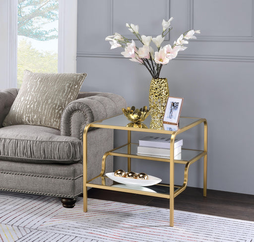 Astrid Gold & Mirror End Table - Olympia Furniture (Saint George, Utah)