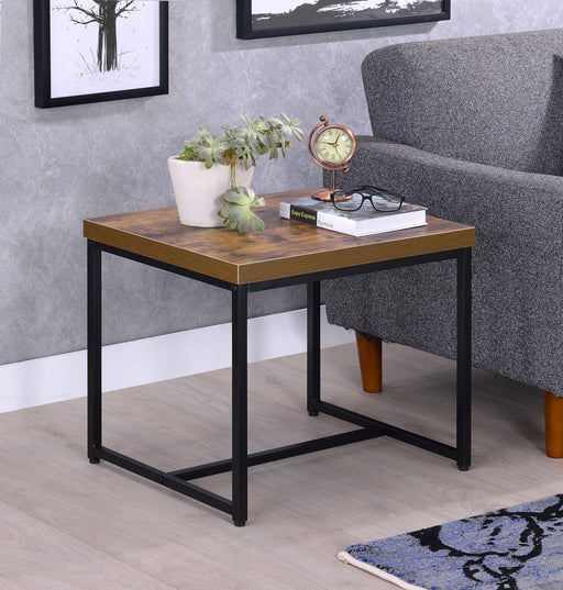 Bob Weathered Oak & Black End Table - Olympia Furniture (Saint George, Utah)