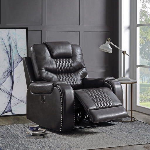 Braylon Magnetite PU Recliner (Motion) - Olympia Furniture (Saint George, Utah)