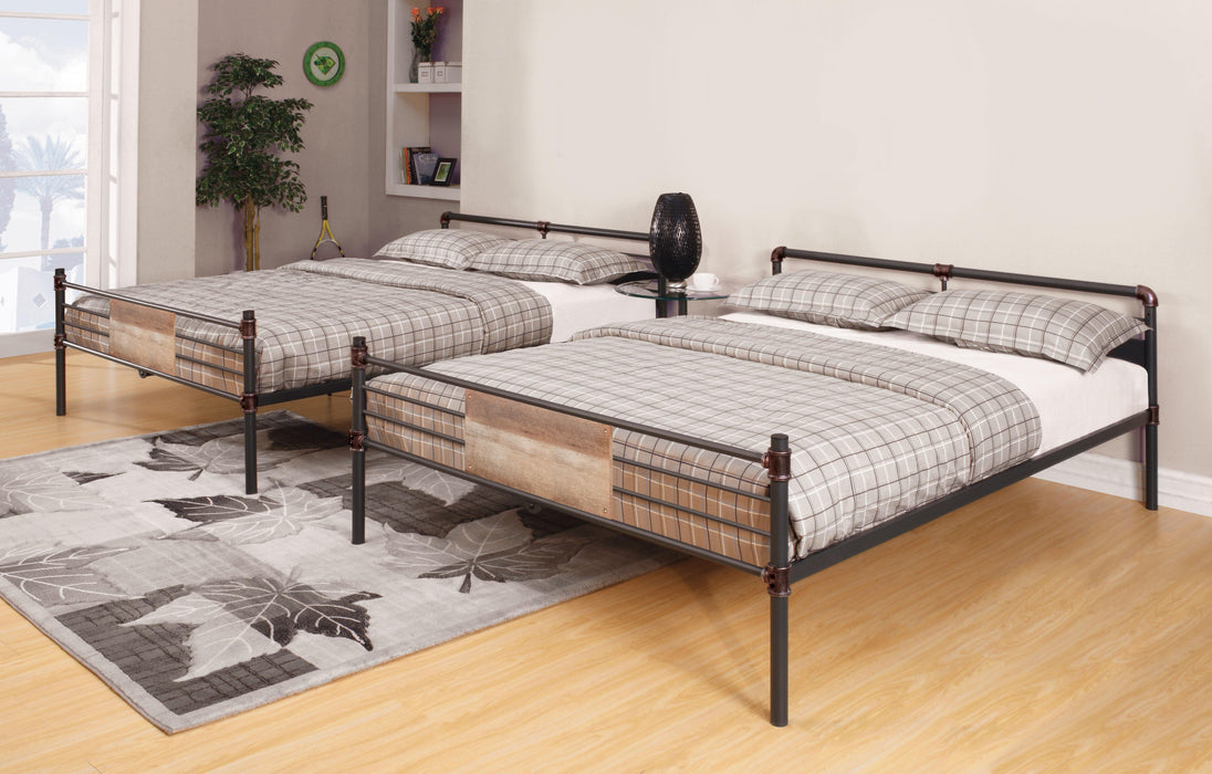 Brantley Sandy Black & Dark Bronze Hand-Brushed Bunk Bed (Queen/Queen) - Olympia Furniture (Saint George, Utah)