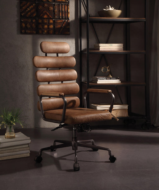 Calan Retro Brown Top Grain Leather Office Chair - Olympia Furniture (Saint George, Utah)