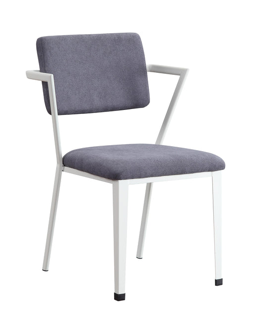 Cargo Gray Fabric & White Chair - Olympia Furniture (Saint George, Utah)