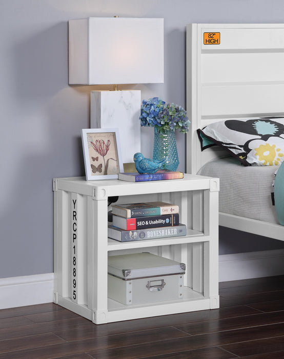 Cargo White Nightstand (USB) - Olympia Furniture (Saint George, Utah)