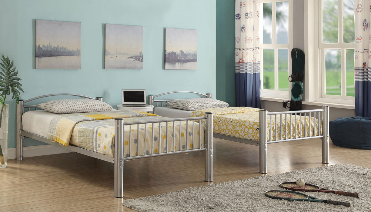 Cayelynn Silver Bunk Bed (Twin/Twin) - Olympia Furniture (Saint George, Utah)