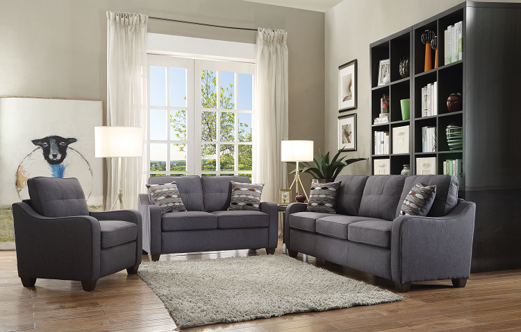 Cleavon II Gray Linen Sofa w/2 Pillows - Olympia Furniture (Saint George, Utah)