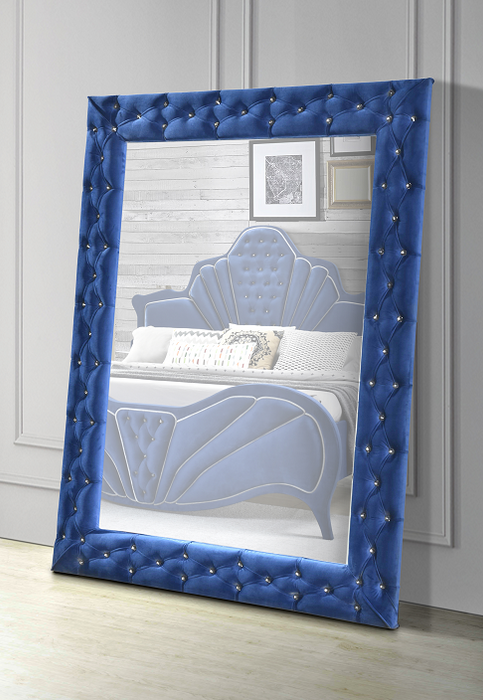 Dante Blue Velvet Accent Floor Mirror - Olympia Furniture (Saint George, Utah)