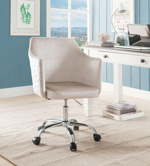 Cosgair Champagne Velvet & Chrome Office Chair - Olympia Furniture (Saint George, Utah)