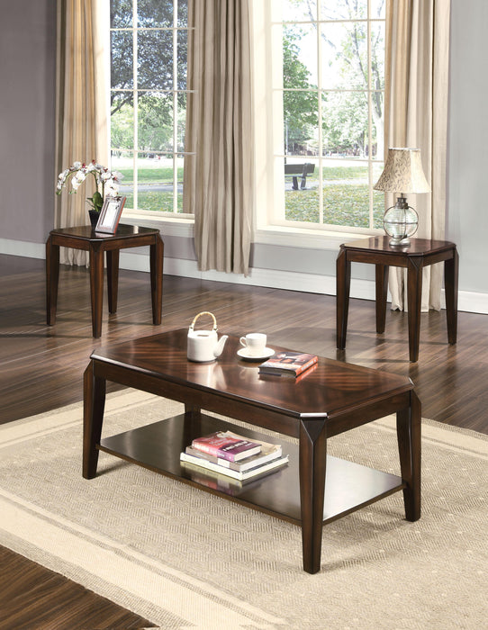 Docila Walnut Coffee/End Table Set (3Pc Pk) - Olympia Furniture (Saint George, Utah)