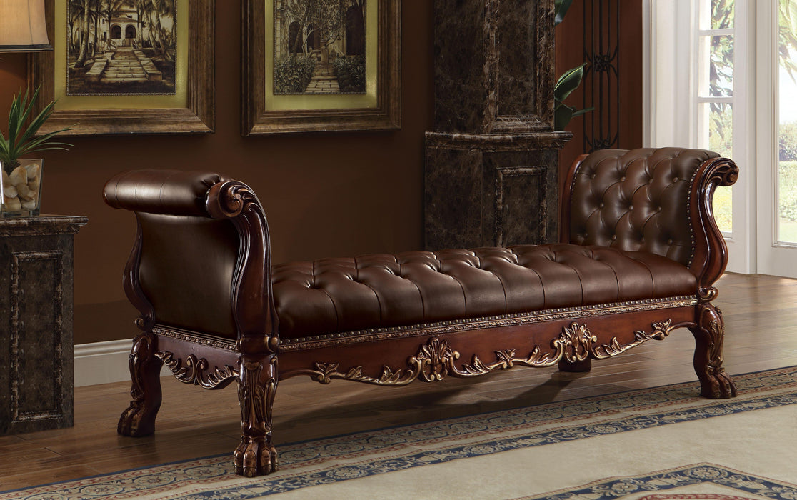 Dresden PU & Cherry Oak Bench - Olympia Furniture (Saint George, Utah)