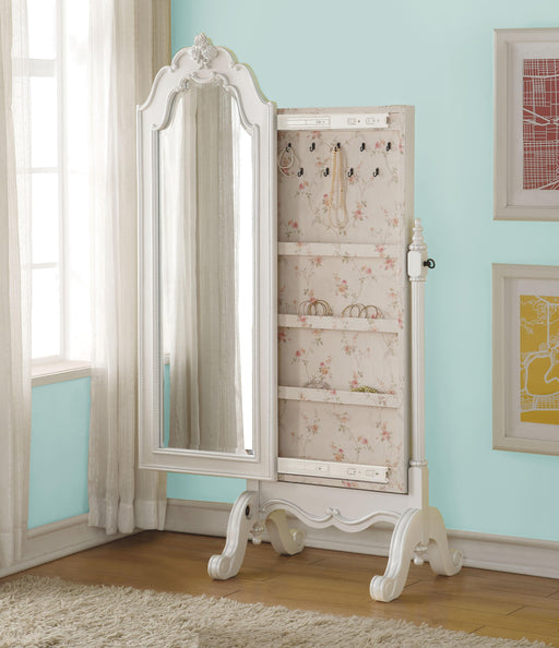 Edalene Pearl White Jewelry Armoire (Cheval) - Olympia Furniture (Saint George, Utah)