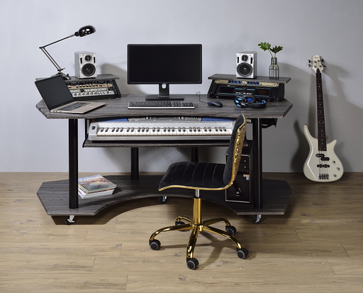 Eleazar Black Oak Computer Desk - Olympia Furniture (Saint George, Utah)