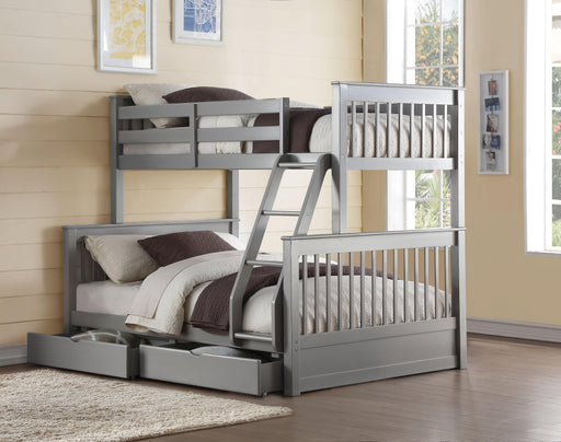 Haley II Gray Bunk Bed (Twin/Full) - Olympia Furniture (Saint George, Utah)