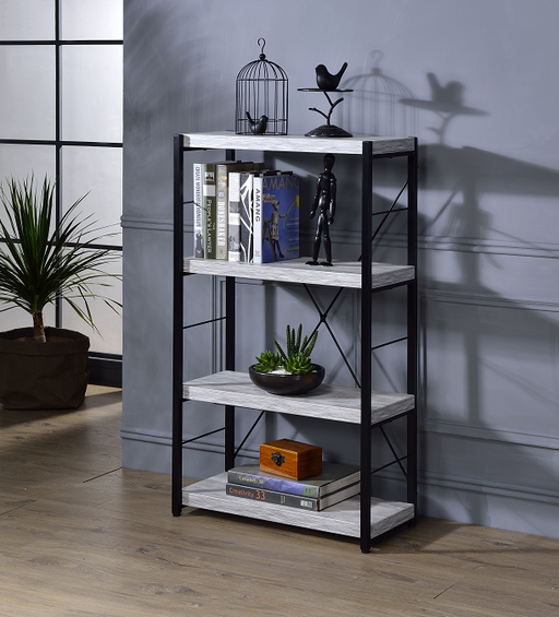 Jurgen Antique White & Black Bookshelf - Olympia Furniture (Saint George, Utah)