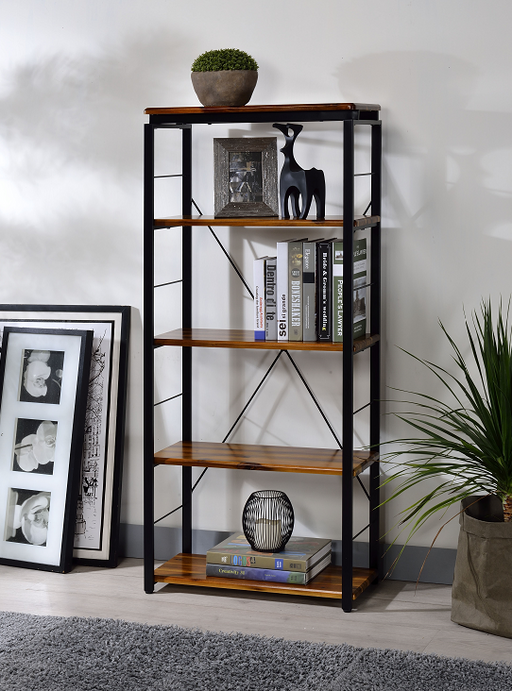 Jurgen Oak & Black Bookshelf - Olympia Furniture (Saint George, Utah)