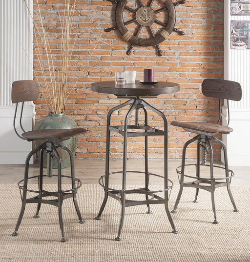 Kaeso Walnut & Gunmetal Bar Table - Olympia Furniture (Saint George, Utah)