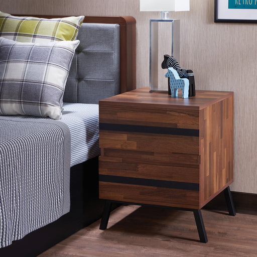 Karine Walnut & Black End Table - Olympia Furniture (Saint George, Utah)