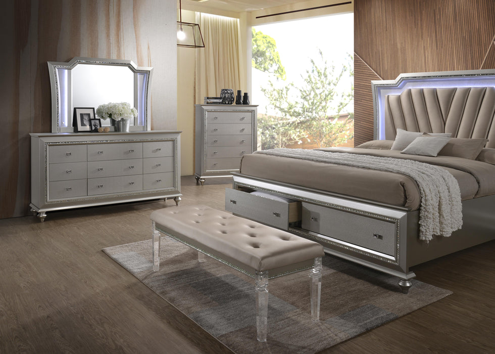Kaitlyn PU & Clear Acrylic Bench - Olympia Furniture (Saint George, Utah)