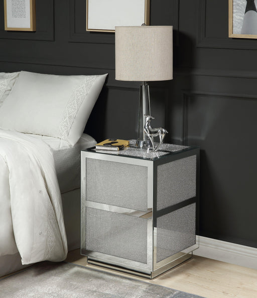 Lavina Mirrored & Faux Diamonds End Table - Olympia Furniture (Saint George, Utah)