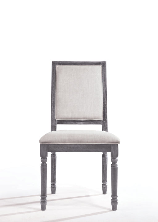 Leventis Cream Linen & Weathered Gray Side Chair - Olympia Furniture (Saint George, Utah)