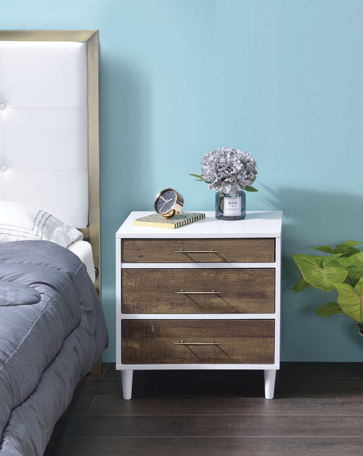 Lurel White & Weathered Oak Accent Table - Olympia Furniture (Saint George, Utah)