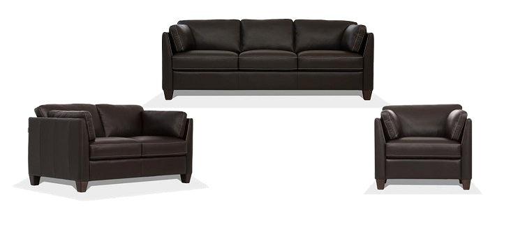 Matias Chocolate Leather Sofa - Olympia Furniture (Saint George, Utah)