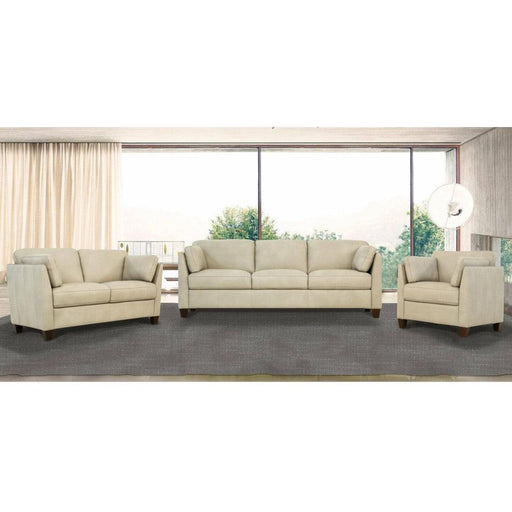 Matias Dusty White Leather 3-Piece Living Room Set - Olympia Furniture (Saint George, Utah)