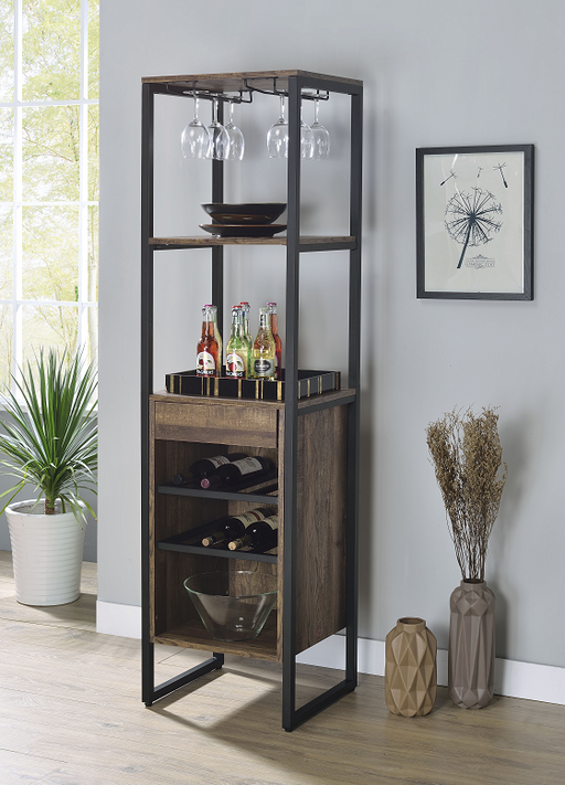 Narik Weathered Oak Wine Rack - Olympia Furniture (Saint George, Utah)
